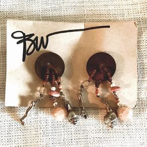 Vintage Chinese Coin Earnings Citrine & Carnelian